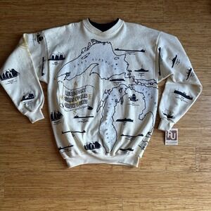Vtg Art Unlimited Sportswear Shipwrecks Of The Great Lakes Sweatshirt NWT Size L